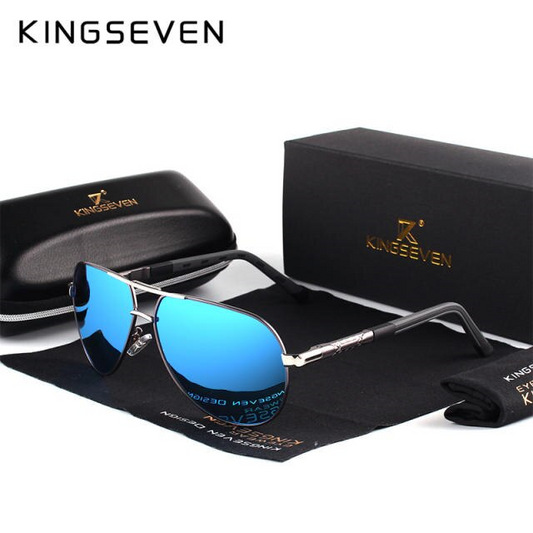 KINGSEVEN Gray/Blue Aviators