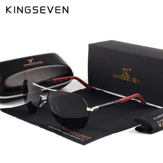 KINGSEVEN Silver/Gray Aviators