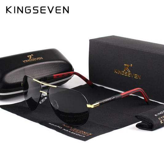 KINGSEVEN Gold/Gray Aviators
