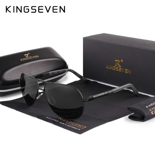 KINGSEVEN Black/Gray Aviators