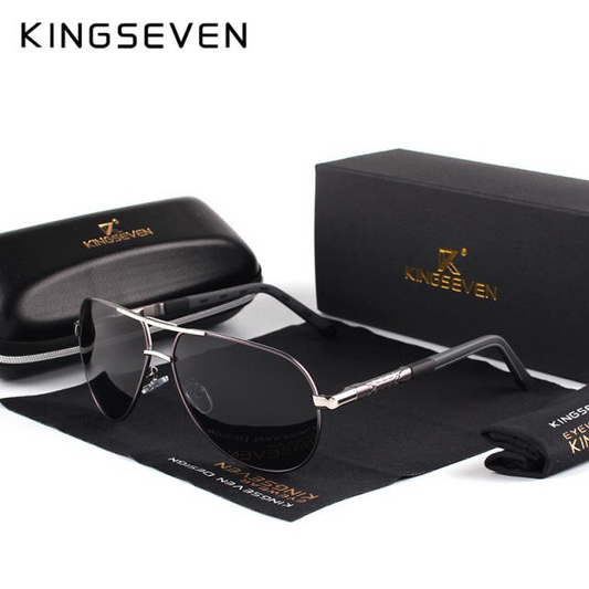 KINGSEVEN Gun/Gray Aviators